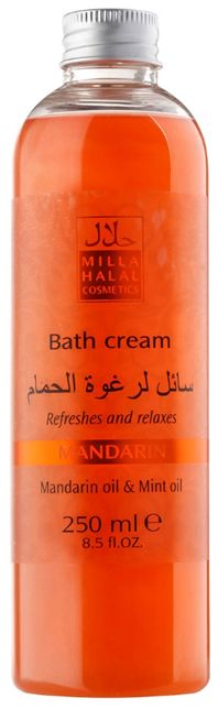 Milla Halal Cosmetics Mandarin Пена для ванны, 250 мл10776 Milla Halal Cosmetics Mandarin Пена для ванны, 250 мл10776Пена для ванной с маслами мандарина и мяты прекрасно расслабляет и тонизирует, даря прекрасное самочувствие и настроение.