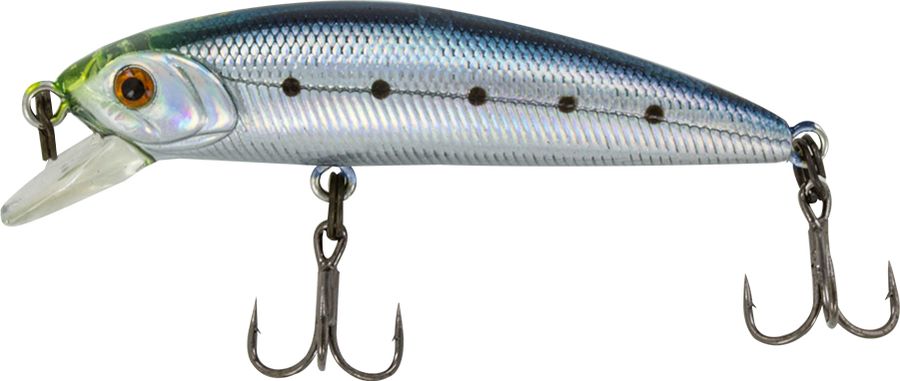 Воблер Tsuribito Minnow SS, цвет 060, 50 мм72622 Воблер Tsuribito Minnow SS, цвет 060, 50 мм72622Ну, кто не знает цурибитовские хиты? Dead Minnow, Pencil 47, Jerkbait, Deep Shaker, крэнки…Пришло время знакомиться с новинками.Три подгруппы линейки Tsuribito Minnow в размерах 35 мм., 42 мм., 50 мм. С этим именем были воблеры от 60 мм и больше (60, 80, 95, 110, 130 мм.). Теперь же семейство приросло меньшими форматами.Этот малек точь в точь как предыдущий 35-ый, только двумя неделями жизни позже – чуть откормившийся и подросший. Для спиннингистов же прирост 7 мм. и 0.5 грамма будет уже довольно ощутим: воблер становится чуть менее требовательным к деликатности снасти (толщине лески и ее материалу, к тесту и строю спиннинга). На проводке воблеры ведут себя все более «минношно», а дальность полета на одной и той же снасти несколько увеличивается по сравнению с меньшими собратьями. Один нюанс, на который как-то следует обратить внимание – это маленькие тройники Owner. К качеству нет никаких претензий. Но нужно понимать, что физиология рыб – штука важная, размер и форма рта, губастость или строение челюстей, по-разному будут контактировать с тройниками. Так что в некоторых случаях может и имеет смысл заранее переоснащать Tsuribito Minnow 42 на хорошие одинарники.