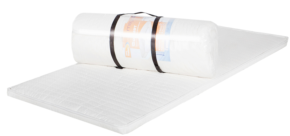 Матрас MagicSleep Формат 3, 80 х 190 смм.296 80х190 Матрас MagicSleep Формат 3, 80 х 190 смм.296 80х190Беспружинный матрас средней жесткости.Матрас состоит из высокоэластичного пенополиуретана Эргофоам. Это мягкий, комфортный материал, повышающий ортопедические качества матраса.Высота 3 см. Поставляется в скрученном виде.