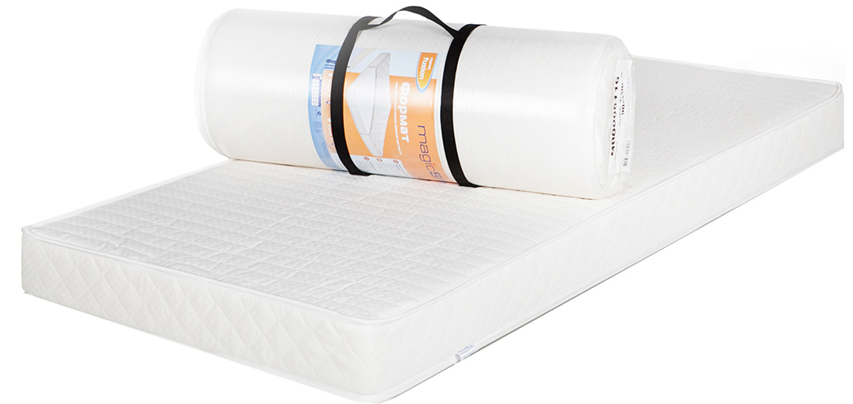 Матрас MagicSleep Формат 16, 140 х 200 смМ.259 140х200 Матрас MagicSleep Формат 16, 140 х 200 смМ.259 140х200Беспружинный матрас средней жесткости.Матрас состоит из высокоэластичного пенополиуретана Эргофоам. Это мягкий, комфортный материал, повышающий ортопедические качества матраса.Высота 16 см. Поставляется в скрученном виде.
