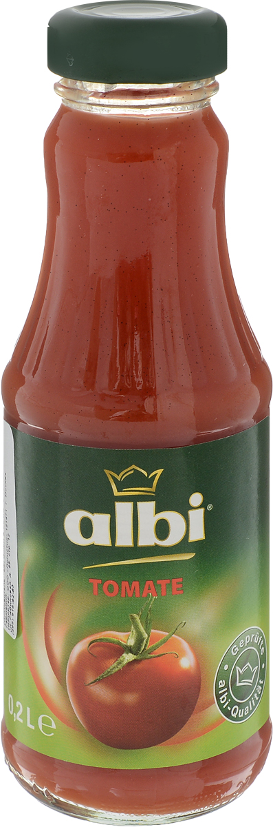 Albi сок томатный 100%, 0,2 л4003240474002 Albi сок томатный 100%, 0,2 л4003240474002Компания Albi - известный производитель соков из Германии, крупнейшая семейная фирма, на родине входящая в тройку лидеров продаж. Основой успеха фирмы Albi стали высокое качество сырья и технология изготовления со сбережением полезных свойств плодов.Изготавливается продукция Albi из местного сырья нового урожая. Благодаря усовершенствованной системе контроля, отбираются только спелые и здоровые фрукты и овощи. Плоды поступают на переработку напрямую из сада, поэтому продукция Albi сохраняет все витамины и минералы отборных плодов.Оригинальные и классические фруктовые, овощные соки, нектары и фруктовые напитки представляют широкий ассортимент продукции Albi.