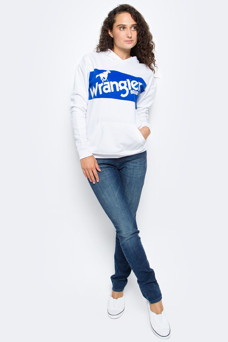 Толстовка женская Wrangler, цвет: белый. W6052HY12. Размер M (44)W6052HY12 Толстовка женская Wrangler, цвет: белый. W6052HY12. Размер M (44)W6052HY12Толстовка женская Wrangler изготовлена из натурального хлопка. Модель выполнена с длинными рукавами и капюшоном. Толстовка дополнена карманом-кенгуру и эластичными резинками по низу изделия и на рукавах.