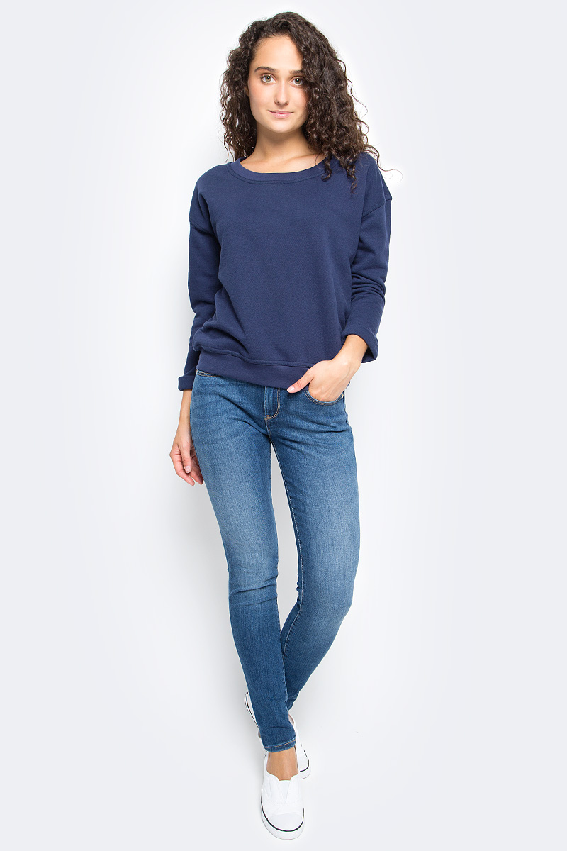 Толстовка женская Wrangler, цвет: синий. W6043HY49. Размер XS (40/42)W6043HY49 Толстовка женская Wrangler, цвет: синий. W6043HY49. Размер XS (40/42)W6043HY49Толстовка женская Wrangler изготовлена из натурального хлопка. Модель выполнена с круглым вырезом горловины, рукава снизу слегка закатаны. Толстовка дополнена эластичной резинкой по низу изделия.