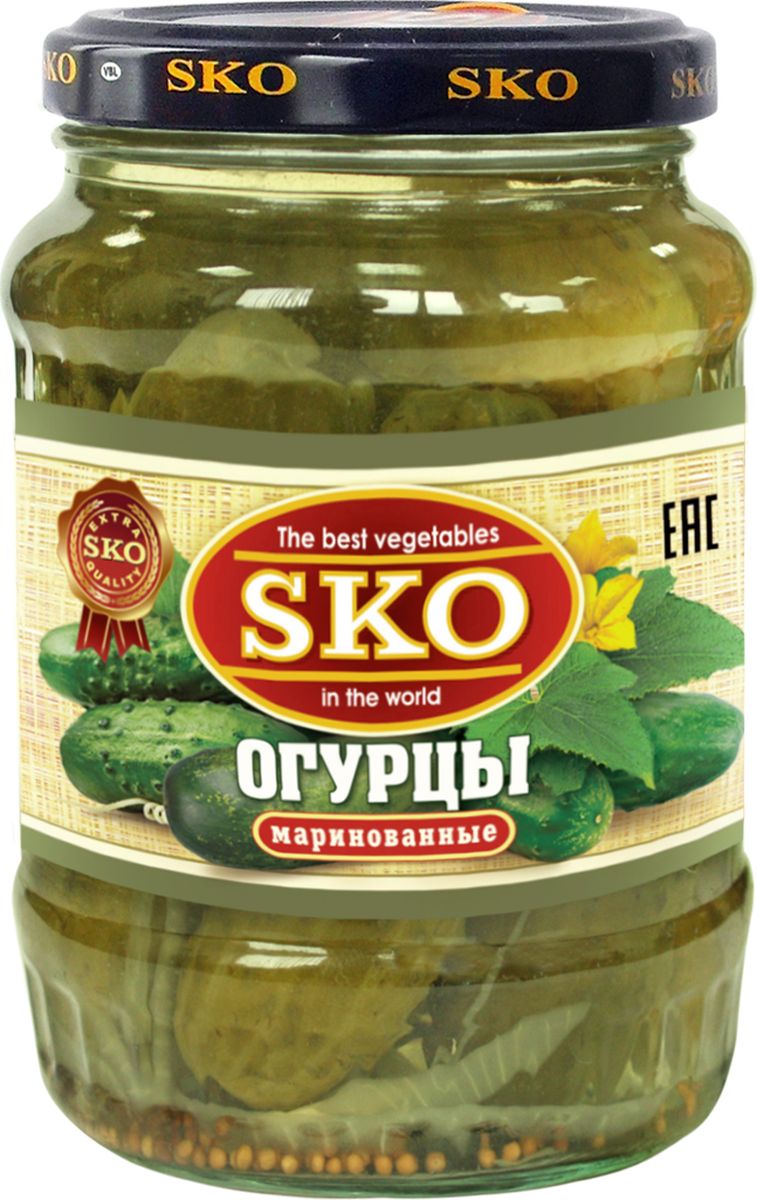 SKO огурцы маринованные 6-9 см, 720 мл10033 SKO огурцы маринованные 6-9 см, 720 мл10033Наши огурцы изготовлены по традиционным для России рецептам. Плоды хрустящие, вкусные и сочные с добавлением чеснока, укропа, перца чили и сельдерея. Несмотря на то, что в огурцах не так много витаминов, они являются ценным для человека продуктом, поскольку богаты минеральными солями и микроэлементами. Благодаря низкому содержанию калорий, высокому содержанию целлюлозы и разнообразному минеральному составу огурцы послужат ценным продуктом питания людей, склонных к полноте. При выработке рецептуры наших огурцов мы исходили из вкусовых предпочтений наших людей, в результате чего продукт получился вкусным и наиболее полно удовлетворяющим интересам нашего покупателя. Благодаря сбалансированному сочетанию соли, уксуса, специй и приправ, а также четкому соблюдению технологии изготовления, огурцы получились хрустящими, в меру острыми и вкусными. Основным посылом при выработке рецепта было максимально приблизить технологию изготовления к домашней.