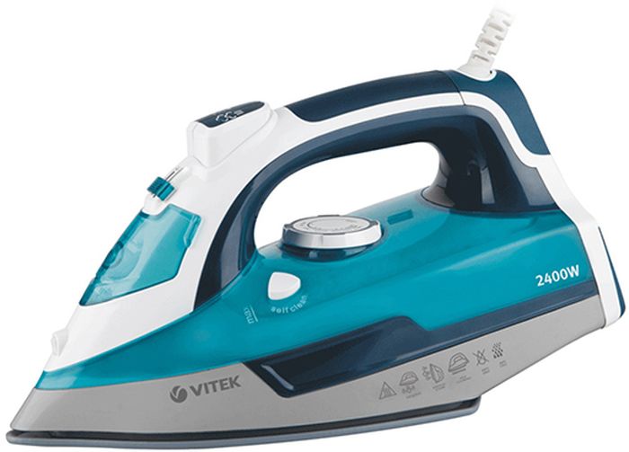 Vitek VT-1266(B) утюгVT-1266(B) Vitek VT-1266(B) утюгVT-1266(B)Качественный и многофункциональный утюг Vitek VT-1266(B) обеспечит надёжный уход за вашей одеждой.Подошва утюга с керамическим покрытием Ceramic Ultra Care – уникальным керамическим покрытием для максимальной защиты ткани - обеспечит идеальное скольжение и избавит ваши вещи даже от самых сложных складок.Прибор имеет все необходимые функции, включая классический режим сухого глажения, режим отпаривания, функцию вертикального отпаривания с регулированием подачи пара, разбрызгивания воды и парового удара. Противокапельная система и защита от накипи сделают уход за устройством простым и быстрым. Резервуар для воды вмещает до 300 мл жидкости. Световой индикатор напомнит вам, что прибор включен.Сетевой шнур крепится при помощи шарового механизма, что не позволяет ему запутаться во время эксплуатации.