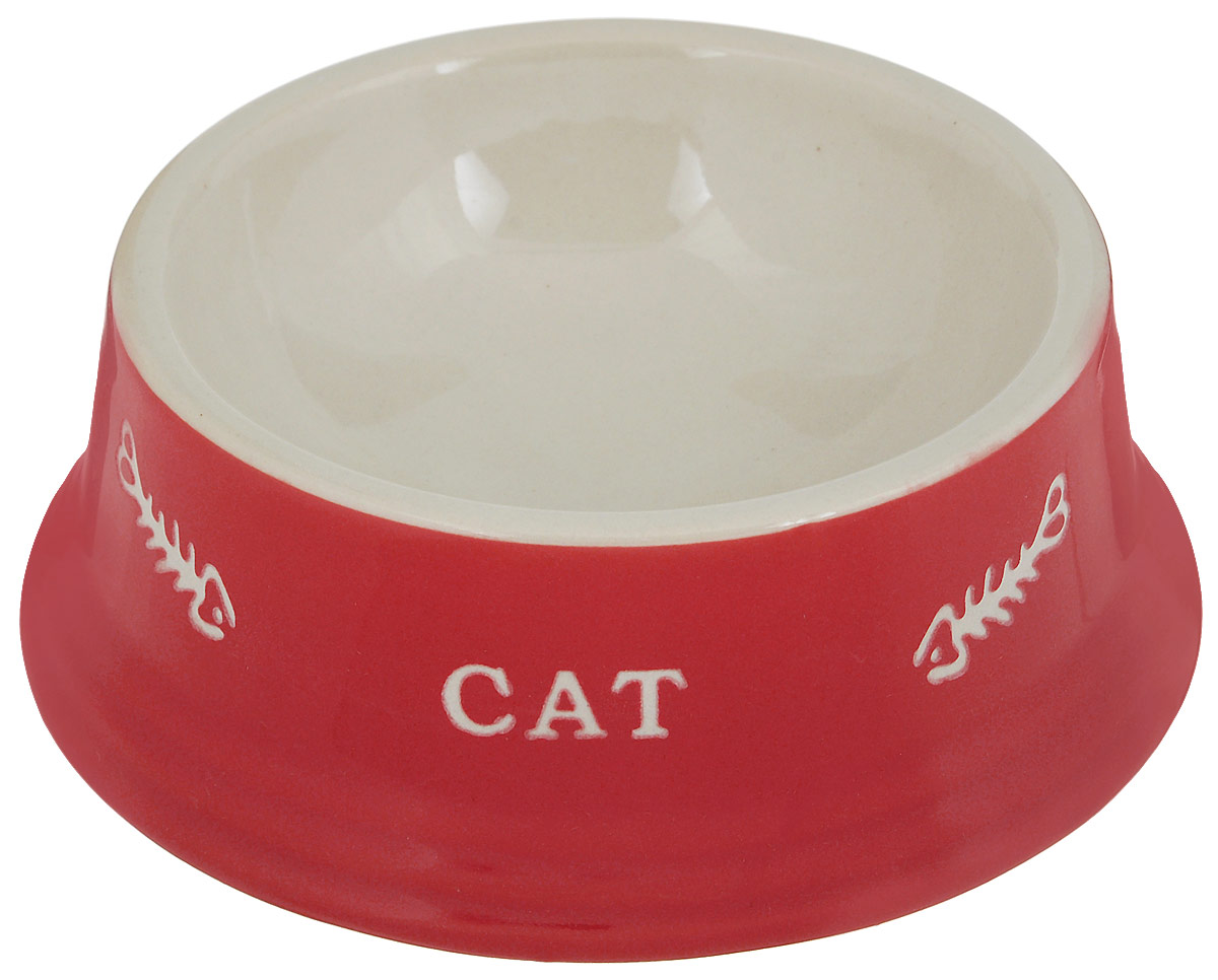 Миска для кошек Nobby Cat, цвет: красный, светло-бежевый, 140 мл68761 Миска для кошек Nobby Cat, цвет: красный, светло-бежевый, 140 мл68761Миска для кошек Nobby Cat выполнена из керамики, покрытой глазурью. Внешние стенки дополнены рельефными рисунками и надписями. Миска достаточно тяжелая, поэтому не будет скользить по полу. Диаметр миски по верхнему краю: 12 см. Диаметр основания: 15 см. Высота миски: 5 см.