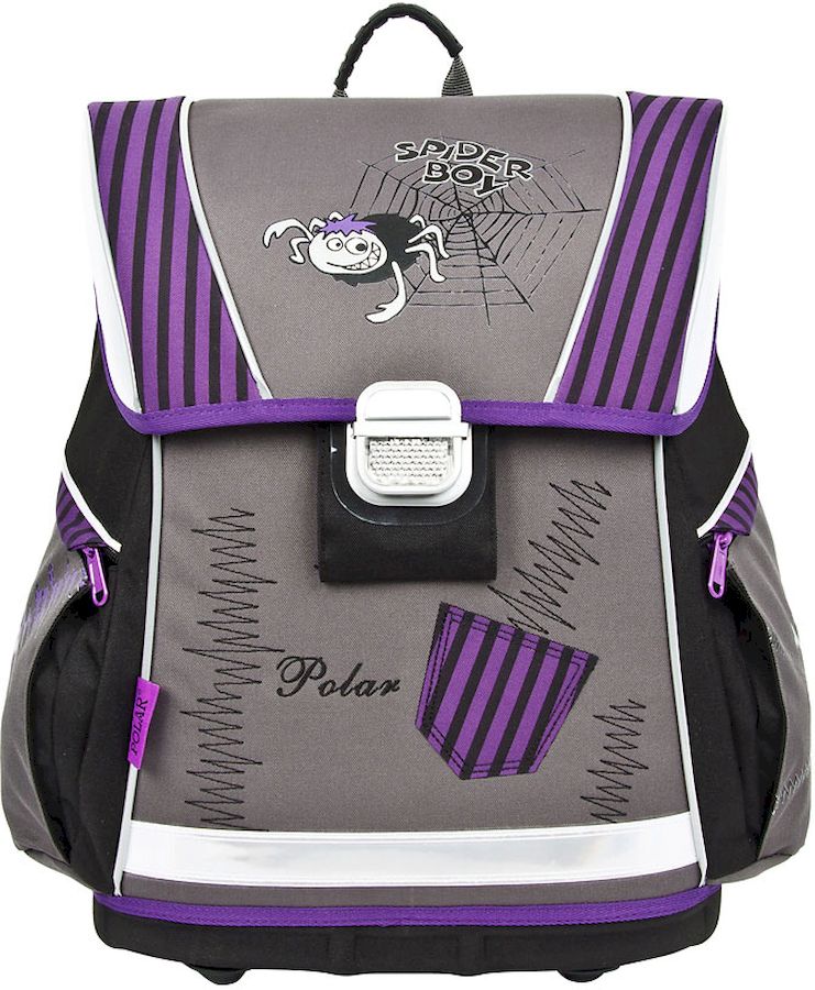 Polar Ранец школьный Spider BoyД1408 Polar Ранец школьный Spider BoyД1408Школьный ранец Polar Spider Boy - новая облегченная модель с модным дизайном. Имеет жесткий, легкий каркас благодаря использованию полимерных материалов последнего поколения. Спинка эргономичной формы повторяет контур спины ребенка, тем самым равномерно распределяет нагрузку на позвоночник. Светоотражающие элементы отделки разработаны фирмой Reflexite. Его оригинальная конструкция разработана с использованием технологии Anatomic Air System. Влагоотталкивающие свойства материала Mesh Black Cooling System, его износостойкость способствуют долгой службе изделия.По бокам ранца находятся два вместительных кармана. Ранец имеет одно основное отделение. Прочное днище обеспечивает устойчивость и защищает от грязи и влаги. Ранец имеет гибкую петлю для того, чтобы подвешивать его на крючок.