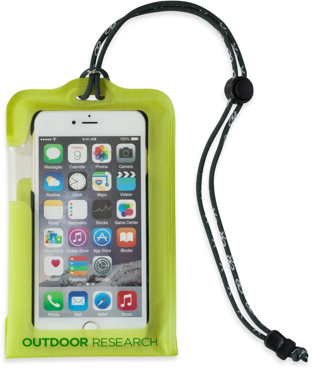 Гермочехол для электроники Outdoor Research Dry Pocket Standard, цвет: зеленый2440240489 Гермочехол для электроники Outdoor Research Dry Pocket Standard, цвет: зеленый2440240489Гермочехол для электроники Outdoor Research прекрасно защитит ваше устройство от намокания и грязи. Чехол выполнен из водонепроницаемого, легкого и прочного материала. Сенсорный экран позволяет пользоваться телефоном в любых экстремальных условиях. Сзади имеется прозрачное окошко для внешней камеры. Чехол снабжен шнурком. Подходит для iPhone 6/6S, Galaxy S5, Galaxy S6. Не совместим с кнопкой Home в iPhone 7, на прокрутку экрана это не влияет.