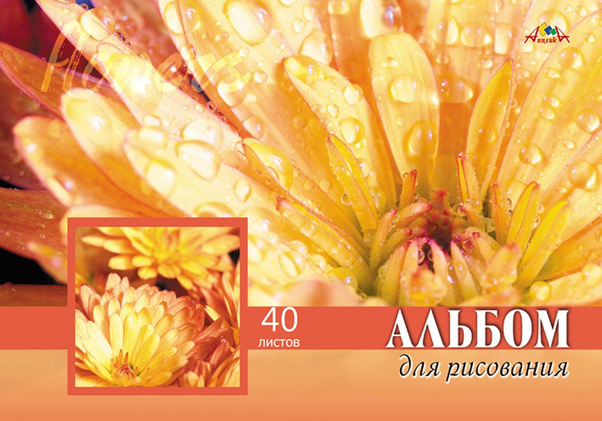 Апплика Альбом для рисования Цветок 40 листовС0269-34 Апплика Альбом для рисования Цветок 40 листовС0269-34Альбом для рисования Апплика формата А4 порадует маленького художника и вдохновит его на творчество.Альбом изготовлен из белоснежной офсетной бумаги 110 г/м2 с яркой обложкой из мелованного картона. Внутренний блок альбома, соединенный гребнем, состоит из 40 листов. Высокое качество бумаги позволяет рисовать в альбоме карандашами, фломастерами, акварельными и гуашевыми красками.
