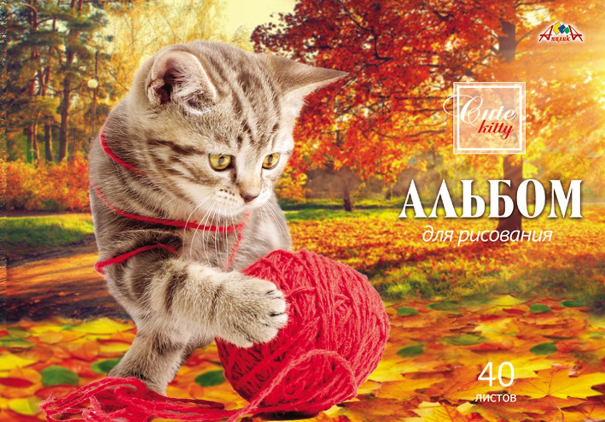 Апплика Альбом для рисования Серый котенок 40 листовС0269-32 Апплика Альбом для рисования Серый котенок 40 листовС0269-32Альбом для рисования Апплика формата А4 порадует маленького художника и вдохновит его на творчество.Альбом изготовлен из белоснежной офсетной бумаги 110 г/м2 с яркой обложкой из мелованного картона. Внутренний блок альбома, соединенный гребнем, состоит из 40 листов. Высокое качество бумаги позволяет рисовать в альбоме карандашами, фломастерами, акварельными и гуашевыми красками.
