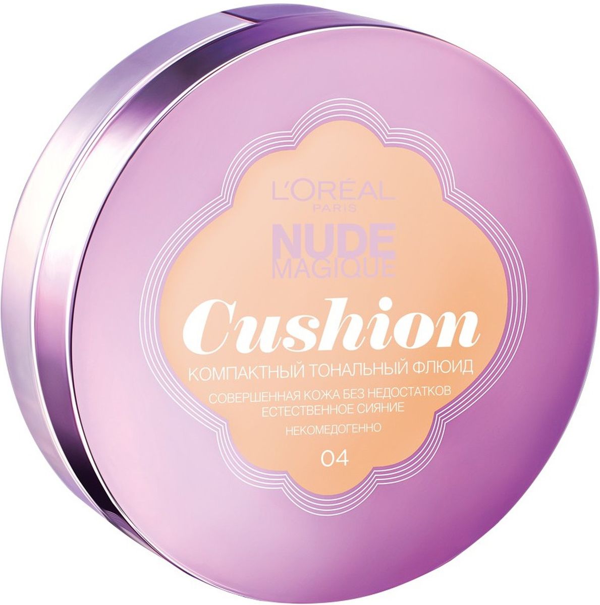 LOreal Paris Тональный крем «Nude Magique. Кушон», оттенок 04, Ванильно-розовый, 14,6 гA8567000 LOreal Paris Тональный крем «Nude Magique. Кушон», оттенок 04, Ванильно-розовый, 14,6 гA8567000Новая система нанесения и новая формула! Компактный тональный флюид для невероятно свежего нюдового покрытия. Легкое естественное сияние и совершенная кожа без недостатков. Данный оттенок подходит для темной кожи с холодным подтоном.