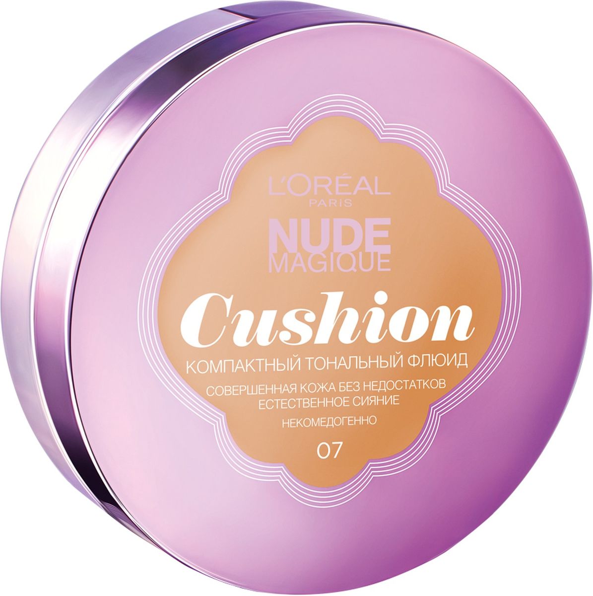 LOreal Paris Тональный крем «Nude Magique. Кушон», оттенок 07, Золотисто-бежевый, 14,6 гA8567300 LOreal Paris Тональный крем «Nude Magique. Кушон», оттенок 07, Золотисто-бежевый, 14,6 гA8567300Новая система нанесения и новая формула! Компактный тональный флюид для невероятно свежего нюдового покрытия. Легкое естественное сияние и совершенная кожа без недостатков. Данный оттенок подходит для темной кожи с теплым подтоном.