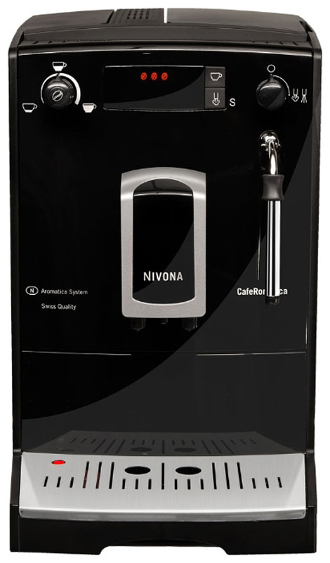 Nivona CafeRomatica NICR 626 кофемашина626 Nivona CafeRomatica NICR 626 кофемашина626Простая в управлении и обслуживании кофемашина Nivona CafeRomatica NICR 626 придется по вкусу ценителям кофе. Оригинальный дизайн сочетает в себе насыщенно-черный цвет, который разбавлен хромовыми деталями. Удобство в обслуживании обеспечивает символьный дисплей, имеющий подсветку.Работает кофемашина в энергосберегающем режиме ЕСО. В программе есть функция полного отключения питания. Потребляемая мощность модели - 1400 Вт.В отделение для зерен можно засыпать 250 г кофе. Также в комплекте есть контейнер для мопотого кофе, с помощью которого можно приготовить напиток из нескольких сортов. Конические жернова кофемолки работают с минимальным шумом. Встроенная система Aromatica улучшит вкус и подчеркнет аромат кофе.В модели присутствует функция, отвечающая за подогрев воды для чая и других напитков, регулятор жесткости воды и варианты помола зерен. При помощи регупятора выбирается нужная крепость кофе и его количество на чашку. В кофемашине имеется ручной капучинатор. Достаточно погрузить трубку в молоко - и пена для любимого напитка готова.Очистка от накипи в Nivona CafeRomatica NICR 626 происходит автоматически. Варочный блок извлекается отдельно, а затем ополаскивается водой.