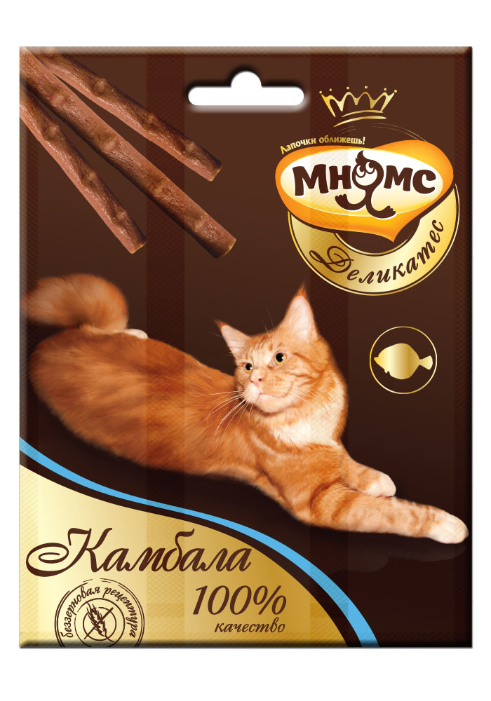 Лакомство Мнямс Деликатес лакомые палочки, 9 см, для кошек, с камбалой, 4 г, 3 шт703072 Лакомство Мнямс Деликатес лакомые палочки, 9 см, для кошек, с камбалой, 4 г, 3 шт703072Лакомство Мнямс Деликатес лакомые палочки - изысканное лакомое угощение из великолепной коллекции вкусов Мнямс Деликатес не оставит равнодушной вашу кошку и подарит ей незабываемое удовольствие!- Свежайшие ингредиенты.- Высокое содержание натуральных рыбных деликатесов.- Индивидуальная упаковка.