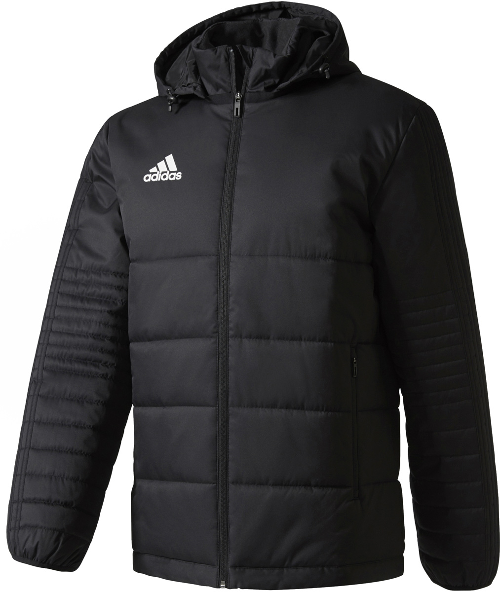 Пуховик мужской Adidas Tiro17 Winter Jk, цвет: черный. BS0042. Размер XXL (60/62)BS0042 Пуховик мужской Adidas Tiro17 Winter Jk, цвет: черный. BS0042. Размер XXL (60/62)BS0042Стильный мужской пуховик adidas изготовлен из полиэстера с утеплителем из синтепона. Куртка с капюшоном застегивается на застежку-молнию. По бокам модель дополнена двумя прорезными карманами на молниях. Рукава дополнены внутренней эластичной резинкой.