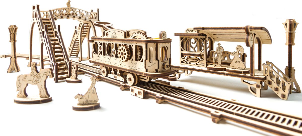 Ugears Сборная деревянная модель Трамвайная линия