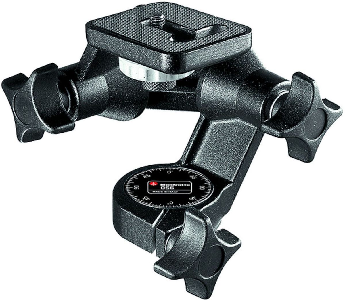 Manfrotto 56, Black штативная головка056 Manfrotto 56, Black штативная головка056Фиксирующая система на саморегулирующихся конических подшипниках обеспечивает вращение на 360° как в вертикальной, так и в горизонтальной плоскостях. Идеальная головка для 35-мм оборудования, легких и среднеформатных камер. Крепление камеры: 1/4. Опциональные площадки: 625, 323, 394, 357, 577.