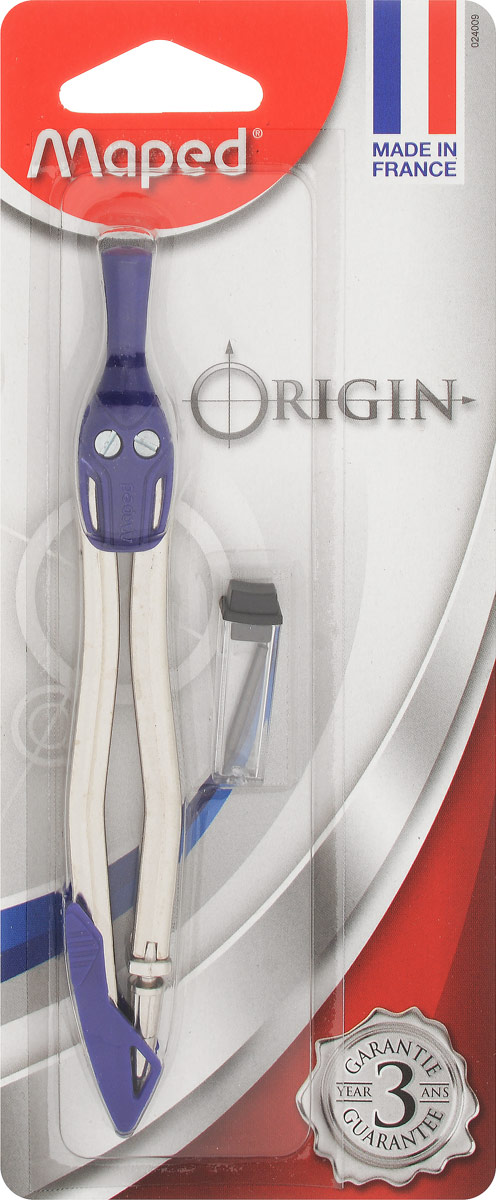 Maped Циркуль Origin цвет синий024009_синий Maped Циркуль Origin цвет синий024009_синийЦиркуль Maped Origin - непревзойденная надежность и жесткость.Поставляется с запасным грифелем.