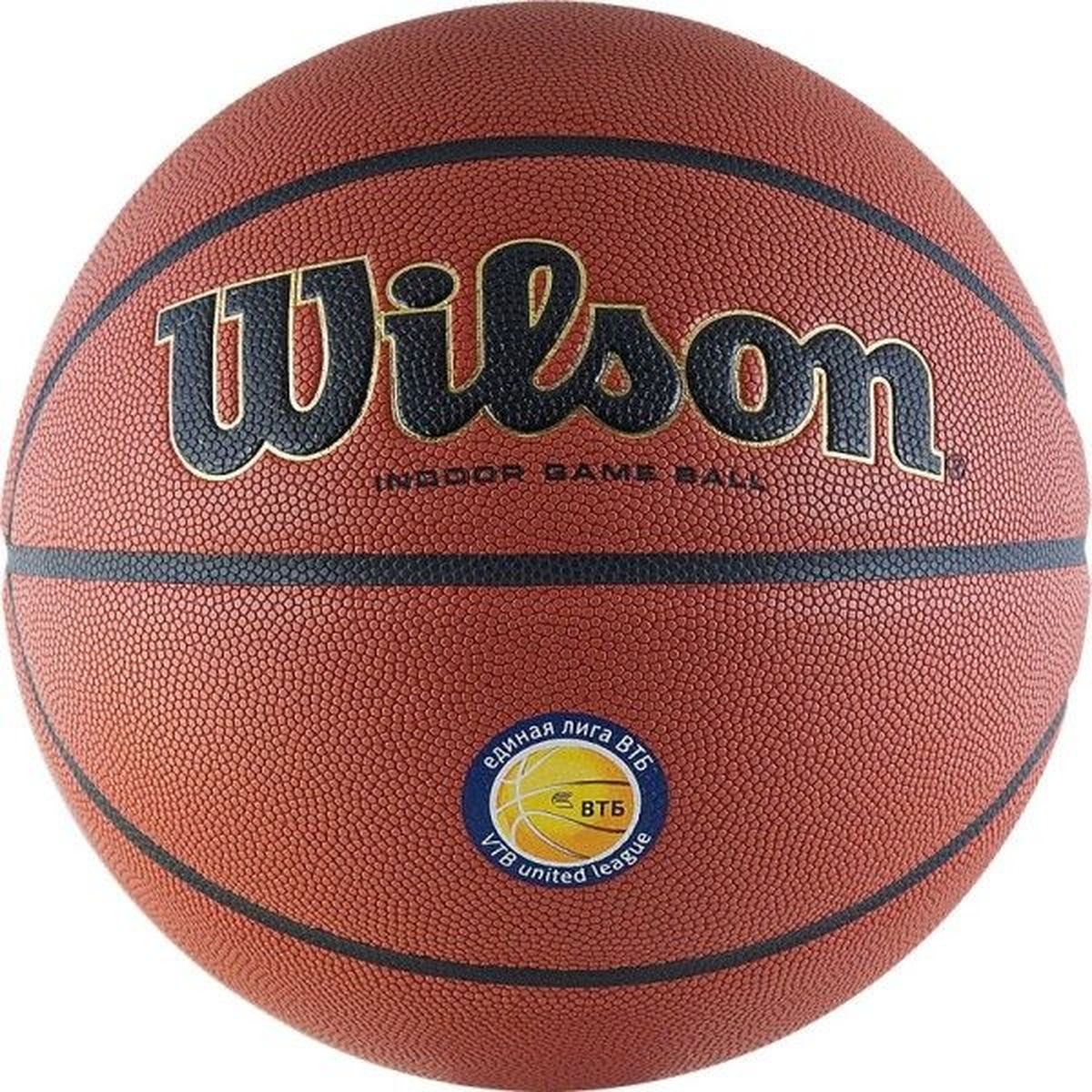 Мяч баскетбольный Wilson Vtb24 Game Sz7, цвет: рыжий. Размер 7WTP000265 Мяч баскетбольный Wilson Vtb24 Game Sz7, цвет: рыжий. Размер 7WTP000265Баскетбольный мяч Wilson Vtb24 Game Sz7 - эксклюзивный мяч с особым кожаным покрытием, с революционными влагопоглощающими канальцами, технологией Cushion Core, созданный для игры высшего класса. Мяч имеет логотип ВТБ24Мяч обладает большой цепкостью, он не выскальзывает из рук во время броска или дриблинга. Баскетбольный мяч рекомендован для тренировок и соревнований команд высокого уровня.Размер №7: для мужчин и юношей от 17 лет, официальный размер для соревнований.УВАЖАЕМЫЕ КЛИЕНТЫ!Обращаем ваше внимание на тот факт, что мяч поставляется в сдутом виде. Насос в комплект не входит.
