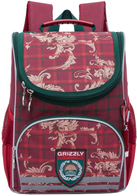 Grizzly Ранец школьный цвет красный RA-773-1/1RA-773-1/1 Grizzly Ранец школьный цвет красный RA-773-1/1RA-773-1/1Ранец Grizzly предназначен для девочек и выполнен из прочного материала.Содержит одно вместительное отделение, закрывающееся клапаном на застежку-молнию с двумя бегунками. Клапан полностью откидывается, что существенно облегчает пользование ранцем.На внутренней части клапана находится прозрачный пластиковый кармашек, в который можно поместить расписание занятий или личные данные ученика. На лицевой стороне расположен карман на молнии, в который можно поместить пенал. По бокам ранца имеются открытые сетчатые кармашки.Анатомическая спинка способствует равномерному распределению нагрузки и формированию правильной осанки, а воздухообменная сетка обеспечивает максимальный комфорт при эксплуатации.Укрепленные лямки позволяют легко и быстро отрегулировать изделие в соответствии с ростом. Поясное крепление предусмотрено для правильной фиксации изделия.Ранец оснащен ручкой для удобной переноски в руке и петлей для подвешивания на крючок. Дно рюкзака можно сделать жестким, разложив специальную панель, что повышает сохранность содержимого рюкзака и способствует правильному распределению нагрузки. Светоотражающие элементы придают дополнительную безопасность в темное время суток.
