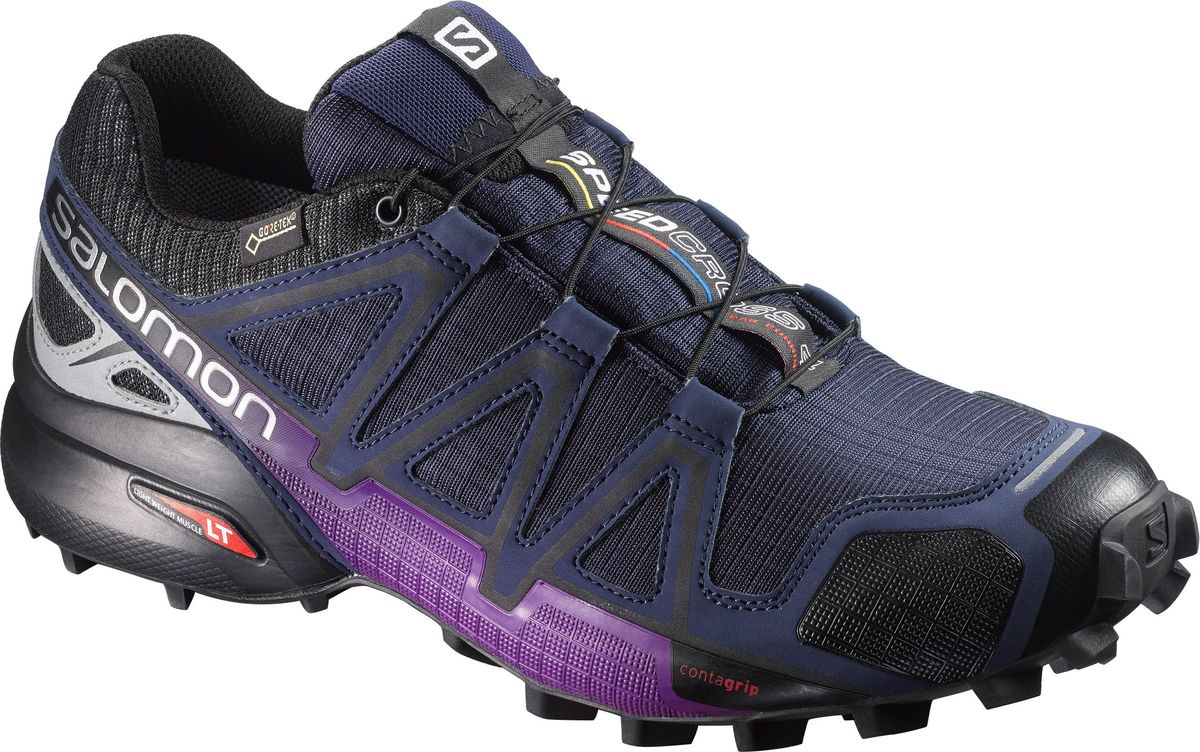 Кроссовки женские Salomon Speedcross 4 Nocturne GTX W, цвет: темно-синий. L39445700. Размер 7 (39)L39445700 Кроссовки женские Salomon Speedcross 4 Nocturne GTX W, цвет: темно-синий. L39445700. Размер 7 (39)L39445700В этих легендарных кроссовках вы сможете бежать день и ночь напролет в любую погоду. Мембрана Gore-Tex для влажных условий и светоотражающая отделка для безопасности при беге зимой: Speedcross 4 Nocturne GTX для женщин — это признанный победитель, который не уйдет с рынка просто так.