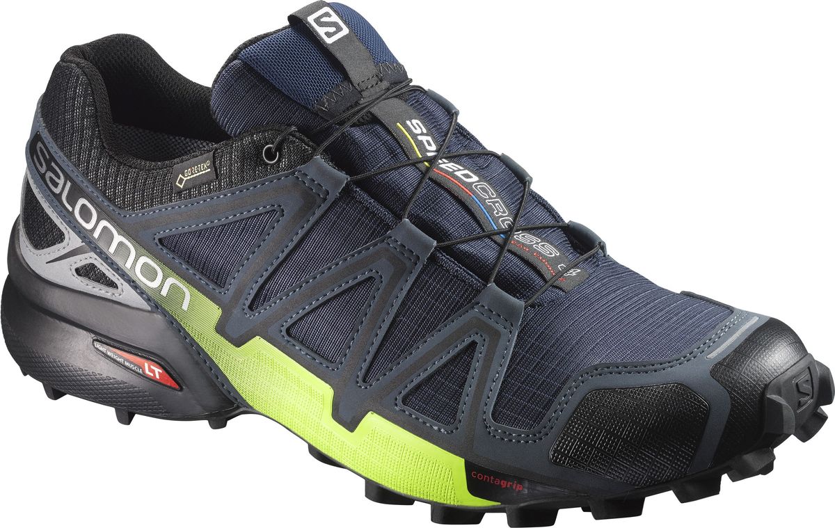 Кроссовки мужские Salomon Speedcross 4 Nocturne GTX, цвет: темно-синий. L39445600. Размер 9 (42)L39445600 Кроссовки мужские Salomon Speedcross 4 Nocturne GTX, цвет: темно-синий. L39445600. Размер 9 (42)L39445600В этих легендарных кроссовках вы сможете бежать день и ночь напролет в любую погоду. Мембрана Gore-Tex для влажных условий и светоотражающая отделка для безопасности при беге зимой: Speedcross 4 Nocturne GTX — это признанный победитель, который не уйдет с рынка просто так.