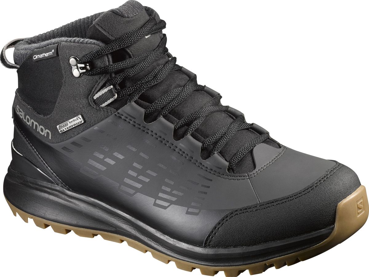 Ботинки мужские Salomon Kaipo CS WP 2, цвет: черный. L39059000. Размер 8 (40,5)L39059000 Ботинки мужские Salomon Kaipo CS WP 2, цвет: черный. L39059000. Размер 8 (40,5)L39059000Стильные утепленные ботинки Kaipo CS WP 2 сочетают в себе защиту от промокания Climasalomon, утеплитель, обеспечивающий тепло и комфорт при температуре до -18 °C, и обтекаемый дизайн, а потому идеально подходят для ношения в городе в холодную погоду и на курорте.