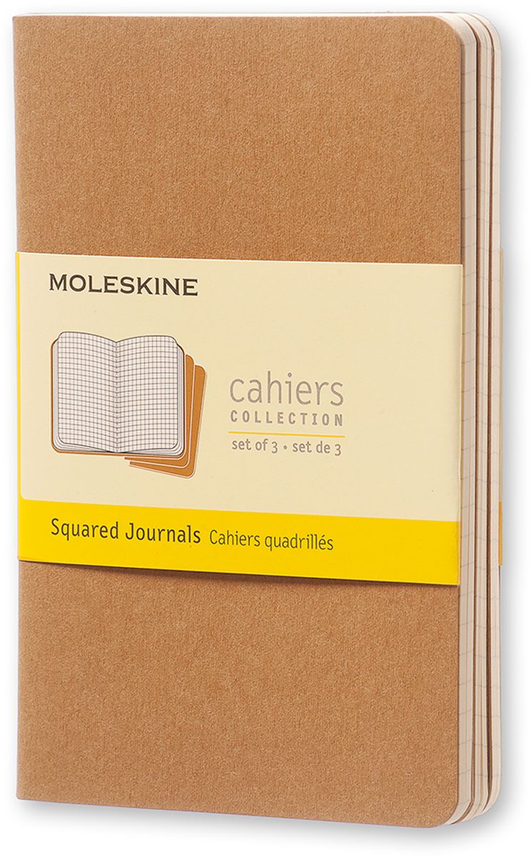 Moleskine Набор записных книжек Cahier Pocket 32 листа в клетку цвет бежевый 3 шт