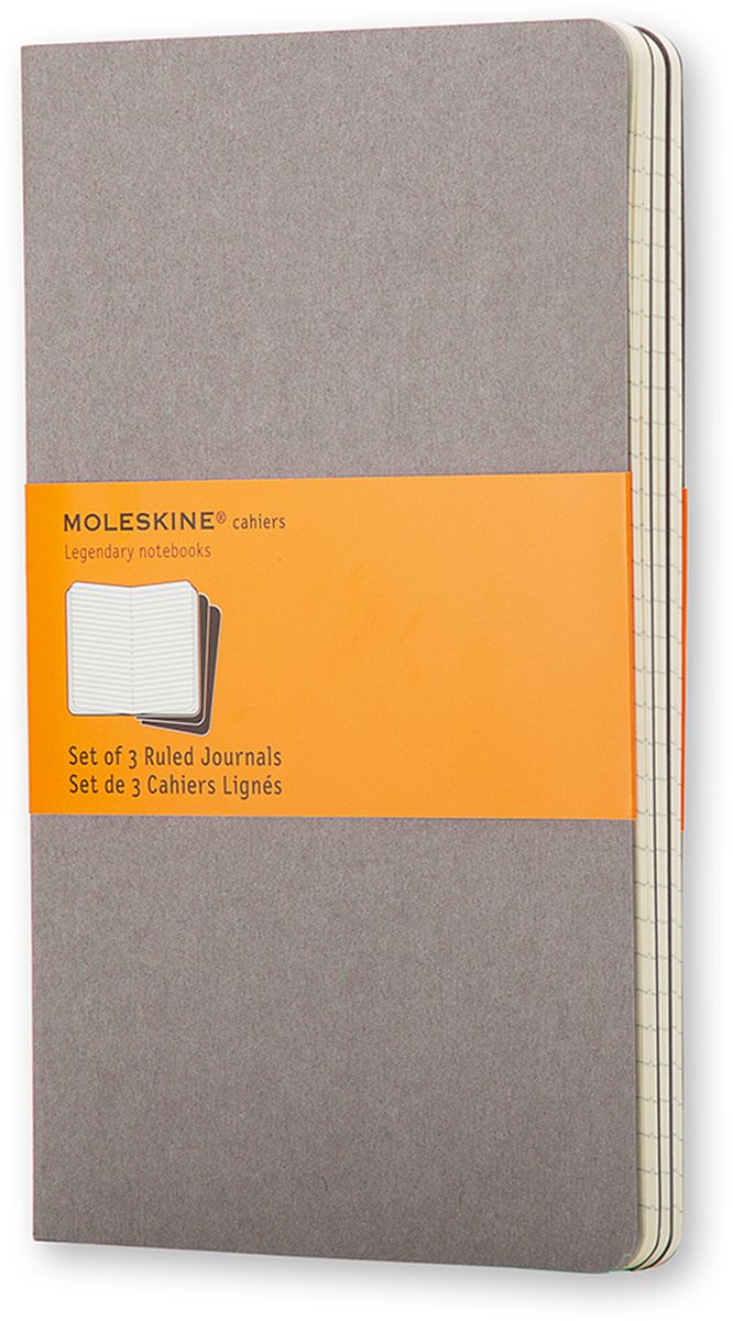 Moleskine Набор записных книжек Cahier Pocket 32 листа в линейку цвет серый 3 штCH311 Moleskine Набор записных книжек Cahier Pocket 32 листа в линейку цвет серый 3 штCH311Записные книжки Moleskine Cahier Journal Pocket отличаются гибкой и прочной картонной обложкой и хорошо заметной прошивкой на корешке. Внутренний блок состоит из 32 листов бумаги в линейку, последние 16 листов отделяются. Есть карман для заметок на отдельных листах. В набор из 3 штук вложена открытка с историей Moleskine.