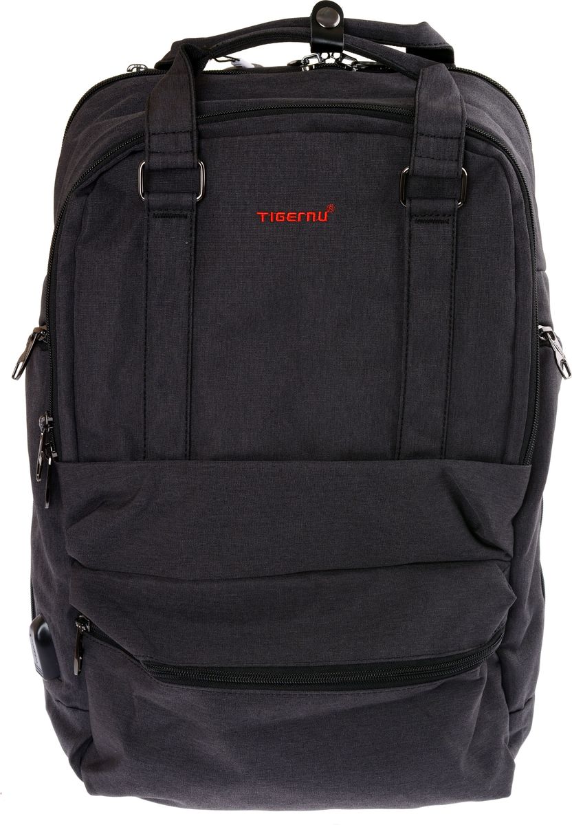 Tigernu T-B3243, Black рюкзак для ноутбука 15,6T-B3243 Tigernu T-B3243, Black рюкзак для ноутбука 15,6T-B3243Вместительный городской рюкзак Tigernu T-B3243 просто создан для работы, учебы и путешествий. Его большой объем позволяет всегда иметь при себе необходимые вещи. Модный и эргономичный, он оснащен тремя отделениями — основным, дополнительным и для ноутбука с усиленными стенками. Многочисленные карманы модели позволяют удобно разместить планшет, телефон, учебники, документы, кошелек и различные аксессуары. Сохранность наиболее ценных вещей обеспечивает потайной отсек, расположенный на спинке рюкзака.В производстве Tigernu T-B3243 компания отдала предпочтение прочному, практичному и долговечному материалу Оксфорд, который не боится осадков, устойчив к царапинам и прочим механическим повреждениям. Также к достоинствам рюкзака относят:• удобные ручки;• очень прочную двойную молнию;• грудную и плечевые лямки, регулируемые по высоте и объему;• ортопедическую спинку, выполненную из дышащей ткани, благодаря чему даже в жаркую погоду спина остается сухой за счет эффективного воздухообмена;• USB-порт, который позволяет заряжать смартфон от Power Bank.