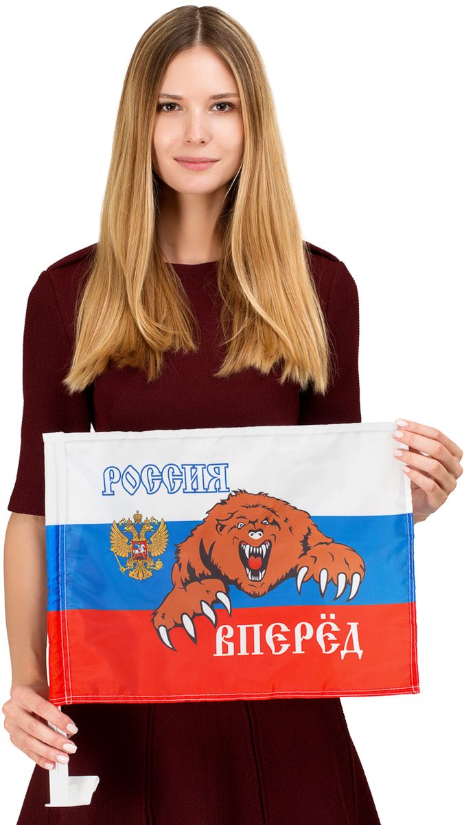 Флаг автомобильный Ratel Россия вперед!, односторонний, 30 х 40 смG183 Флаг автомобильный Ratel Россия вперед!, односторонний, 30 х 40 смG183Автомобильный флагРоссия вперед!. Размер полотна:30 см. х 40 см. Материал: полиэфирный шелк, яркая печать с одной стороны. Обязательно приобретение атомобильного флагштока длязакрепленияфлага на автомобиле. Производство - Россия, Москва.