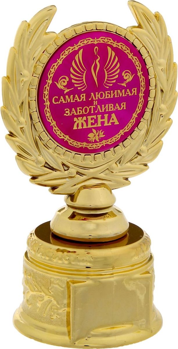 Кубок сувенирный Самая любимая и заботливая жена. 12112231211223 Кубок сувенирный Самая любимая и заботливая жена. 12112231211223Заслуженная награда! Кубок на подставке Самая любимая и заботливая жена непременно порадует получателя и станет отличным напоминанием о проведённом вместе времени. Изделие дополнено бляшкой с цветной заливкой с названием номинации, за которую он вручается. Пластиковый сувенир непременно понравится счастливому получателю. Упаковка для кубка из пластика не только защищает его от повреждения при транспортировке, но и служит отличным вариантом подарочной упаковки. На обороте коробочки вы найдёте тёплые слова и поле для имени будущего обладателя.
