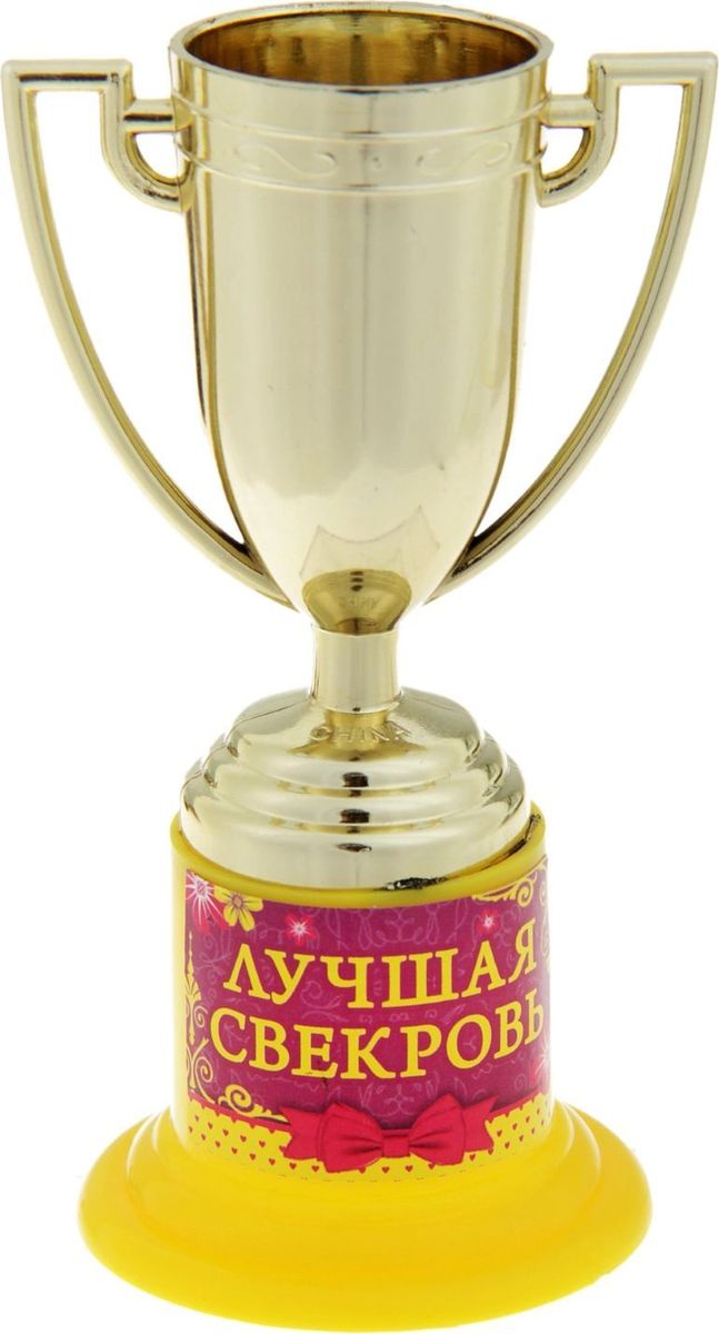Кубок сувенирный Лучшая свекровь, цвет: золотой. 843240843240 Кубок сувенирный Лучшая свекровь, цвет: золотой. 843240843240Кубок Лучшая свекровь золотого цвета на яркой подставке с интересной надписью будет настоящим призом для лучших из лучших. Кубок выполнен из пластика. Этот сувенир надолго останется у ваших родных и близких и будет вызывать улыбку, даря прекрасные воспоминания о счастливых мгновениях. Дарите близким радость!