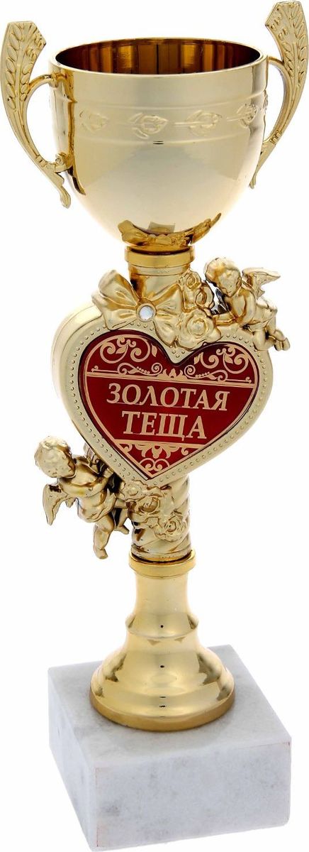 Кубок сувенирный Золотая теща. 857337857337 Кубок сувенирный Золотая теща. 857337857337Кубок Золотая теща непременно порадует получателя и станет отличным напоминанием о проведённом вместе времени. Товар дополнен цветной металлической бляшкой с наименованием номинации, за которую он вручается. Упаковка для кубка из гофракартона не только отлично защищает его от повреждения при транспортировке, но и служит отличным вариантом подарочной упаковки. На обороте вы найдёте самые тёплые слова и пожелания для получателя.