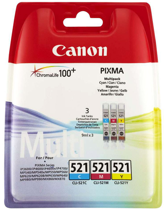 Canon CLI-521 Multipack набор цветных струйных картриджей для Pixma Series