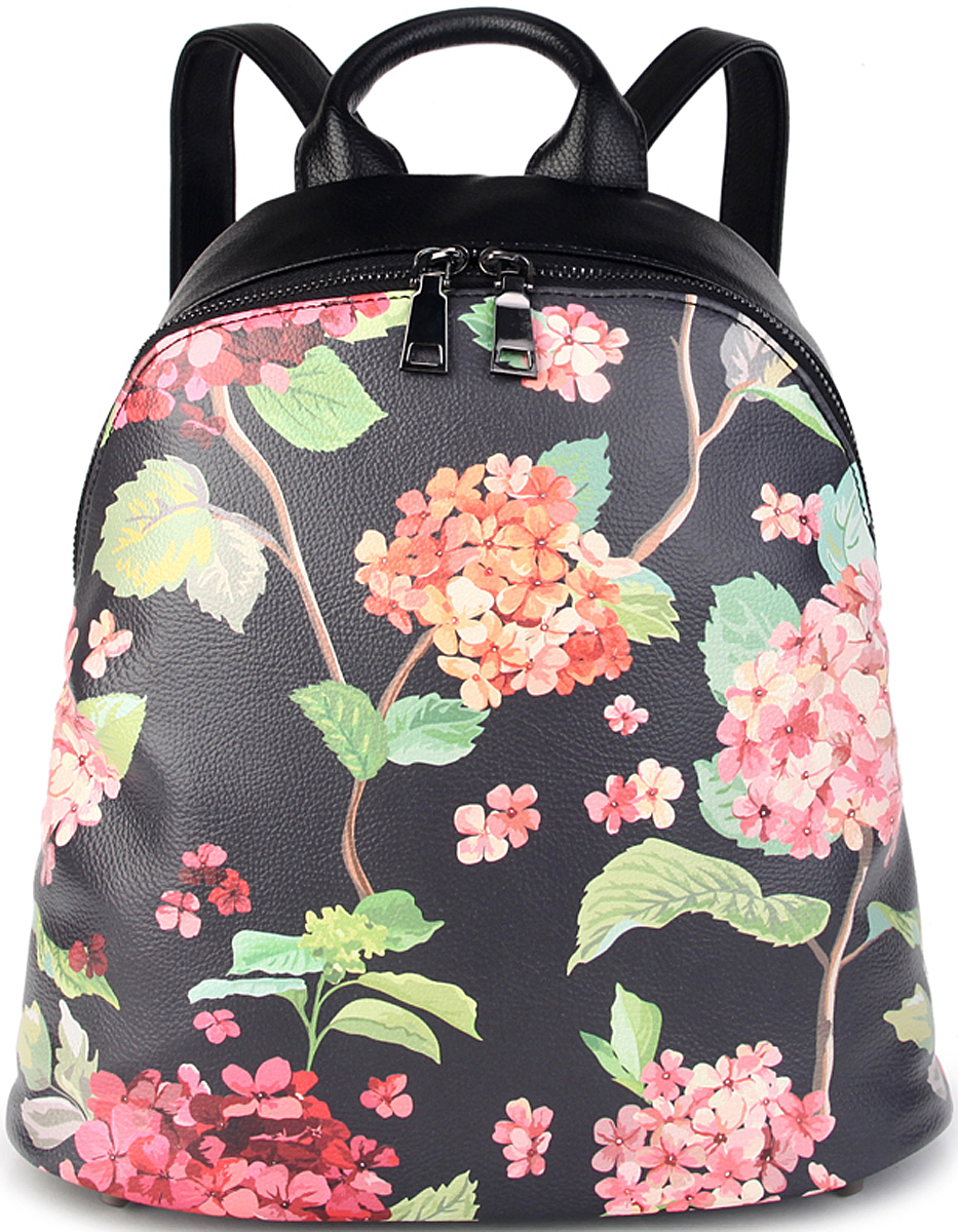 Рюкзак женский OrsOro, цвет: черный, розовый. D-427/3