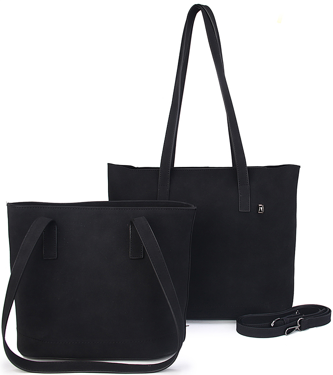 Сумка женская OrsOro, с маленькой сумкой, цвет: черный. D-411/1