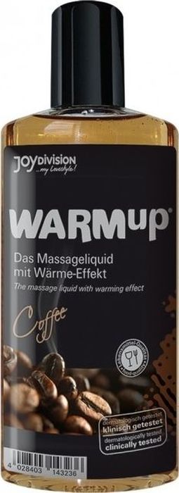 JoyDivision Разогревающий массажный гель, съедобный Warm Up, кофе, 150 мл