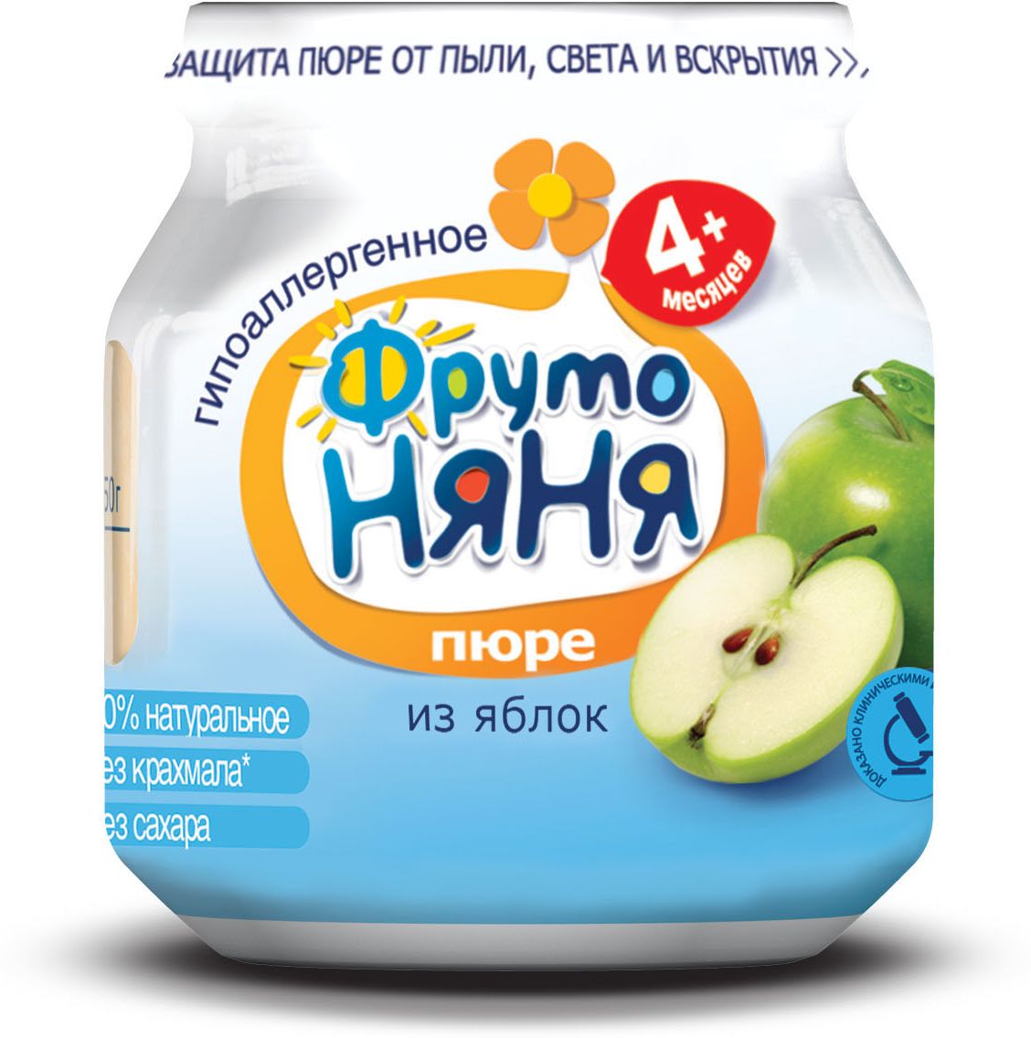 ФрутоНяня пюре из яблок с 4 месяцев, 100 гP071148 ФрутоНяня пюре из яблок с 4 месяцев, 100 гP071148Гипоаллергенное. 100% натуральное, без сахара, без крахмала