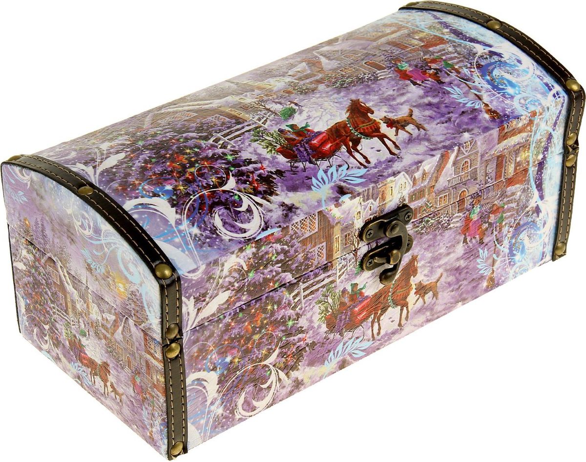 Шкатулка Sima-land Зимние катания, цвет: сиреневый, 30 см х 14 см х 12,5 см1053620 Шкатулка Sima-land Зимние катания, цвет: сиреневый, 30 см х 14 см х 12,5 см1053620Шкатулка — это небольшой сувенир, а также оригинальная упаковка подарка. Она дополнит интерьер спальни, гостиной или прихожей. Изделие предназначено для хранения украшений: колец, браслетов, часов, цепочек, колье, сережек и прочих предметов.
