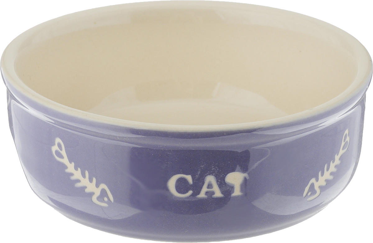 Миска для кошек Nobby Cat, цвет: фиолетовый, 240 мл73369 Миска для кошек Nobby Cat, цвет: фиолетовый, 240 мл73369Миска для кошек Nobby Cat изготовлена из высококачественного керамики и предназначена для корма и воды. Она порадует удобством использования как самих животных, так и их хозяев. Яркий дизайн и оригинальный рисунок придают изделию свою индивидуальность. Миска достаточно тяжелая, поэтому не будет скользить по полу. Диаметр миски по верхнему краю: 13,5 см. Высота миски: 5 см. Диаметр основания: 11 см.