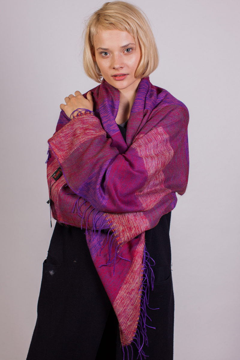 Палантин женский Laura Milano, цвет: розовый, фиолетовый, бордовый. CS-21702-8. Размер 50 см х 180 см