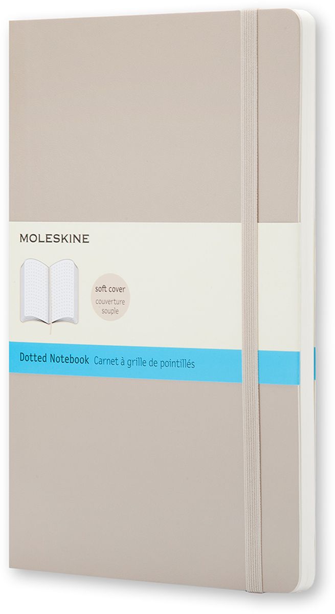 Moleskine Записная книжка Classic Soft Large 96 листов с пунктирной разметкой цвет бежевыйQP619G4 Moleskine Записная книжка Classic Soft Large 96 листов с пунктирной разметкой цвет бежевыйQP619G4Записная книжка Moleskine Classic Soft имеет цветную мягкую обложку со скругленными углами и обладает всеми преимуществами легендарной записной книжки Moleskine. Обложка гибкая и прочная. Плотные бумажные страницы только и ждут того, чтобы вы заполнили их своими идеями. Записная книжка дополнена лентой-закладкой, эластичной застежкой и вместительным внутренним карманом, куда вложена открытка с историей Moleskine.Эта записная книжка бесспорно станет надежным спутником в путешествии и поможет сохранить яркие впечатления, воспоминания и наблюдения.