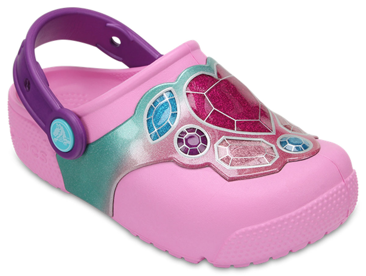 Сабо детские Crocs FunLab Lights, цвет: розовый. 204133-96A. Размер C4 (21)