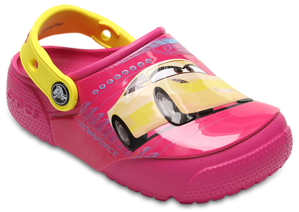 Сабо детские Crocs FunLab Lights Cars 3 Clog, цвет: розовый. 204138-6X0. Размер J1 (31/32)