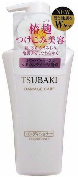Shiseido Tsubaki Damage Care Кондиционер для поврежденных волос с маслом камели, 500 мл441358 Shiseido Tsubaki Damage Care Кондиционер для поврежденных волос с маслом камели, 500 мл441358Кондиционер с маслом камелии предназначен для тонких, сухих, тусклых и повреждённых волос. Кондиционер обогащён витаминами С и группы В, которые восстанавливают структуру волос и придают им силу и блеск. Компенсирует потерю естественной влаги, препятствует появлению секущихся кончиков, повышает прочность и эластичность. Кондиционер обладает антистатическим действием, предохраняет волосы, обеспечивает легкость при расчёсывании. Обладает мягким ароматом листьев камелии.