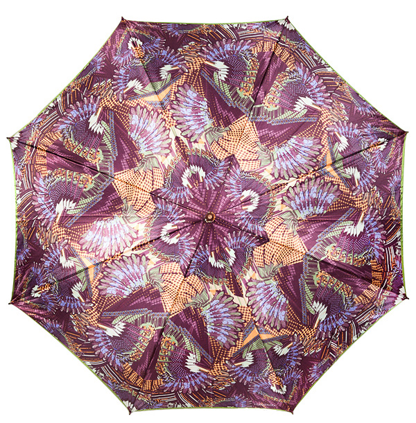 Зонт-трость женский Eleganzza, полуавтомат, цвет: лиловый. T-06-0265