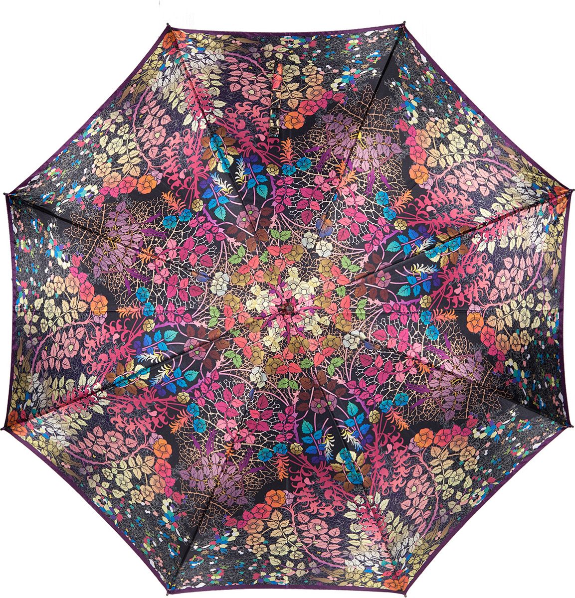 Зонт-трость женский Eleganzza, полуавтомат, цвет: черный. T-06-0311