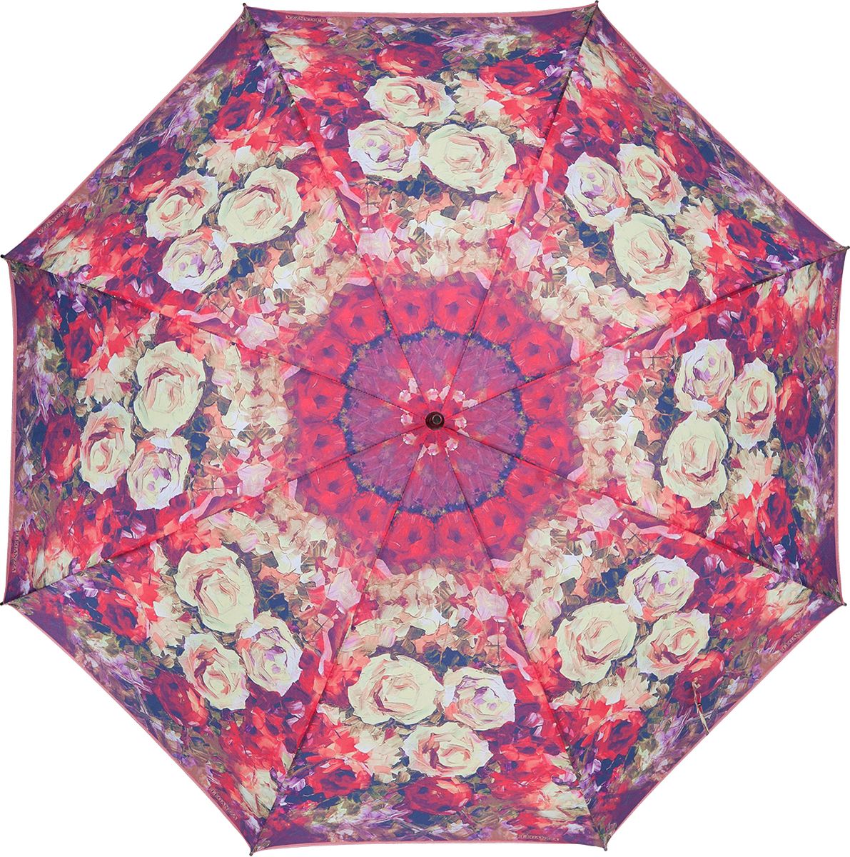 Зонт-трость женский Eleganzza, полуавтомат, цвет: лиловый. T-06-0319