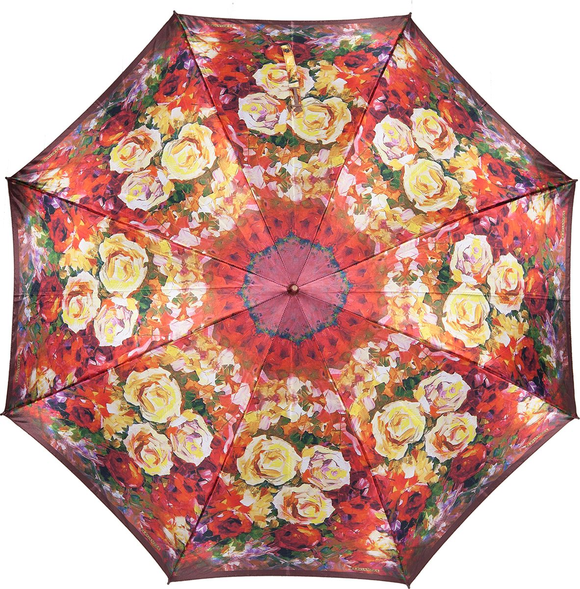 Зонт-трость женский Eleganzza, полуавтомат, цвет: оранжевый. T-06-0319